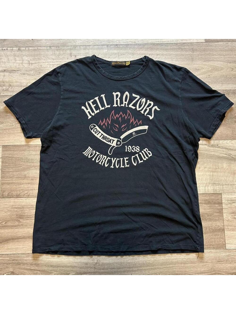 Vintage y2k Hell Razors black biker t shirt
